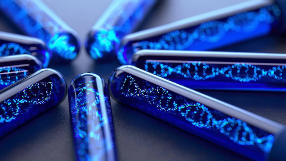 DNA strand representing genetic cancer screening